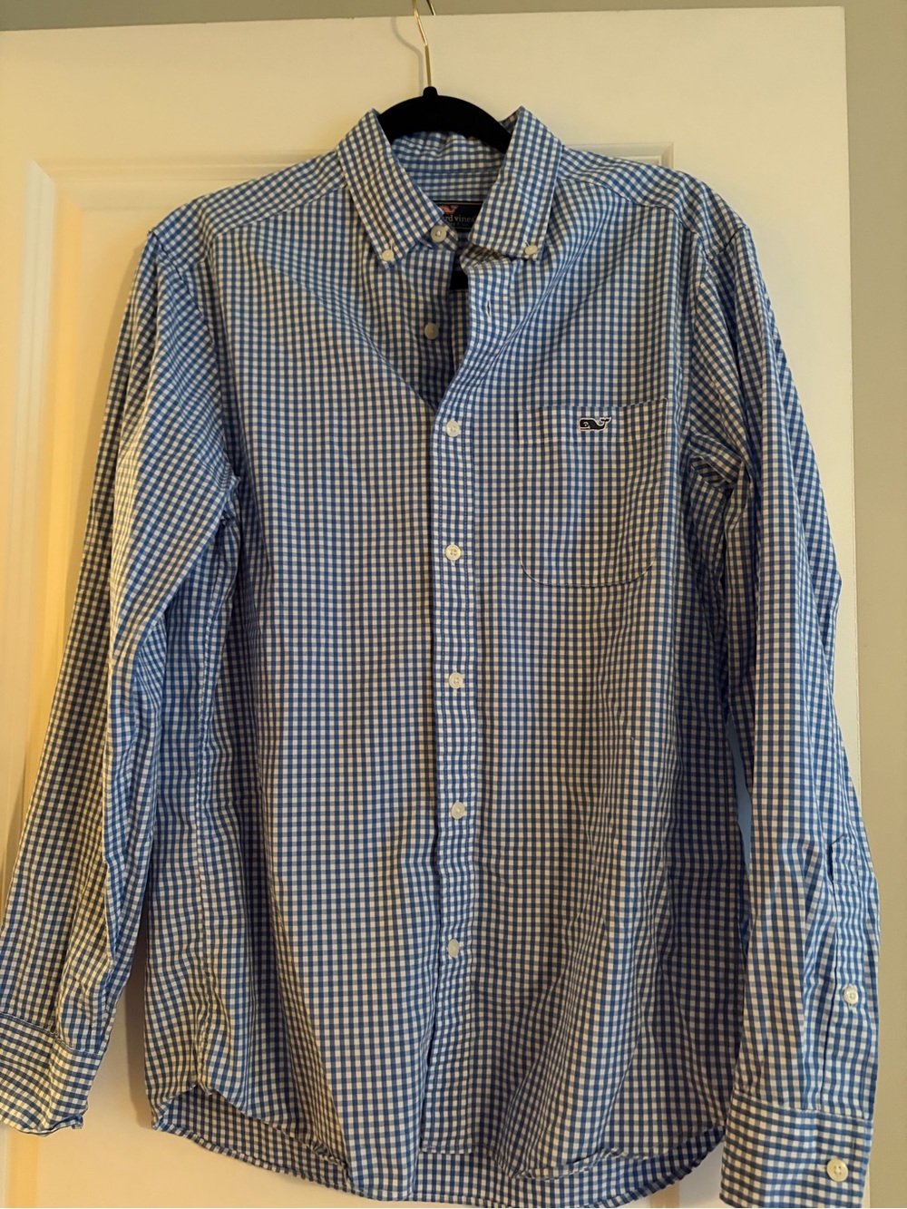 Vineyard Vines Blue and White Gingham Button-Down Shirt